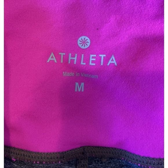 Athleta Crop Leggings Size Medium Women’s Gray Pink - Picture 3 of 9